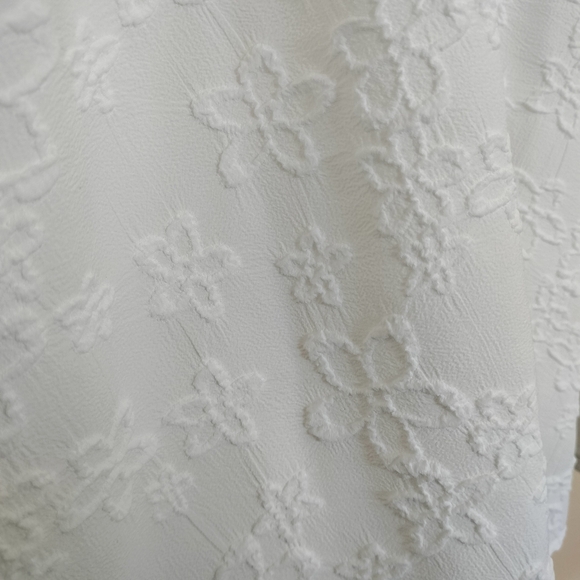 Torrid White Textured Floral Fit Flare Sleeveless Dress 18 Wedding Vacation - Picture 6 of 13